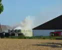 Grote brand in kuilbalen op boerderij