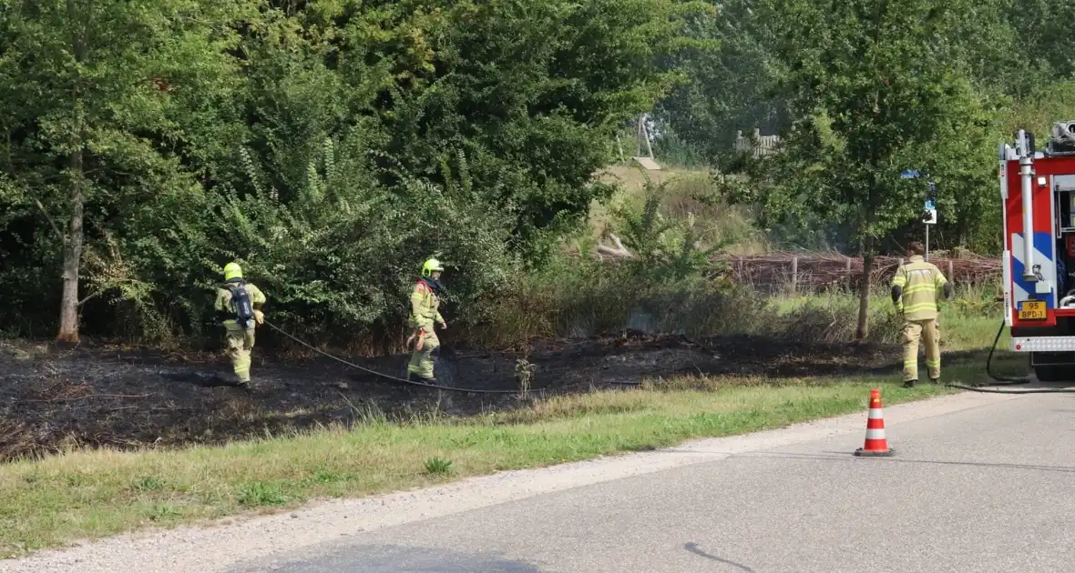 Stuk berm verwoest vanwege brand