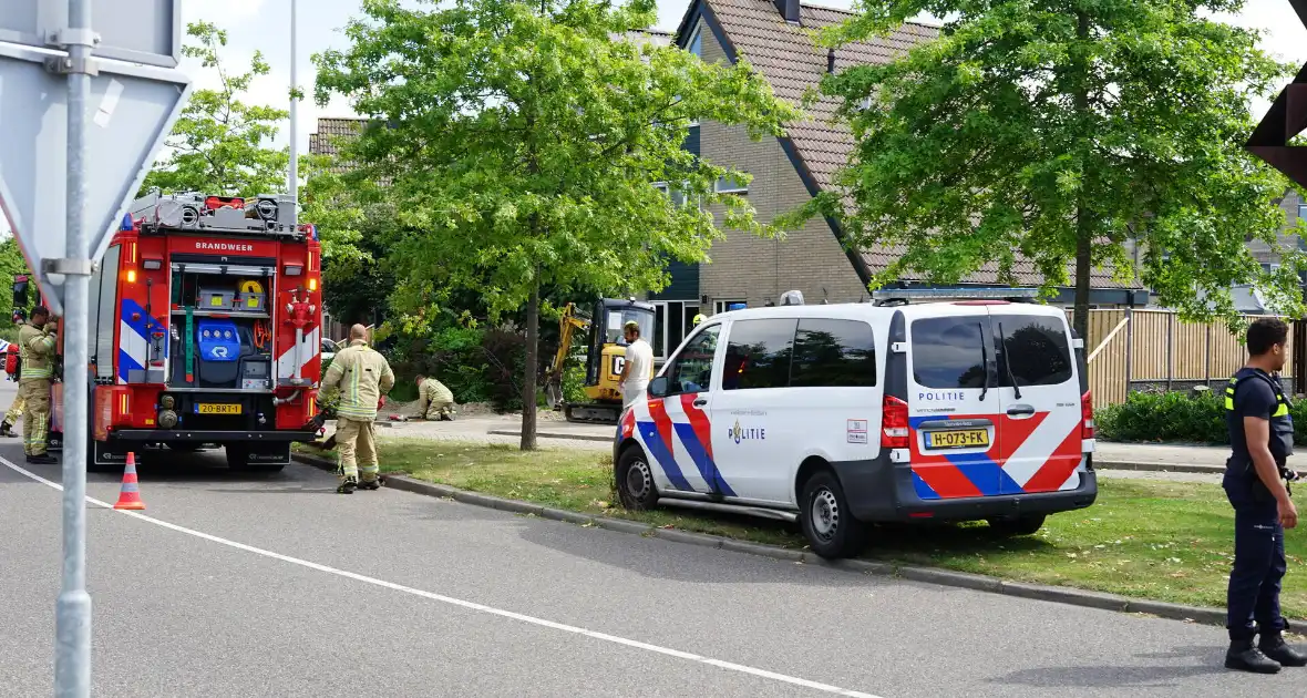 Gaslek door graafwerkzaamheden in De Kooistee