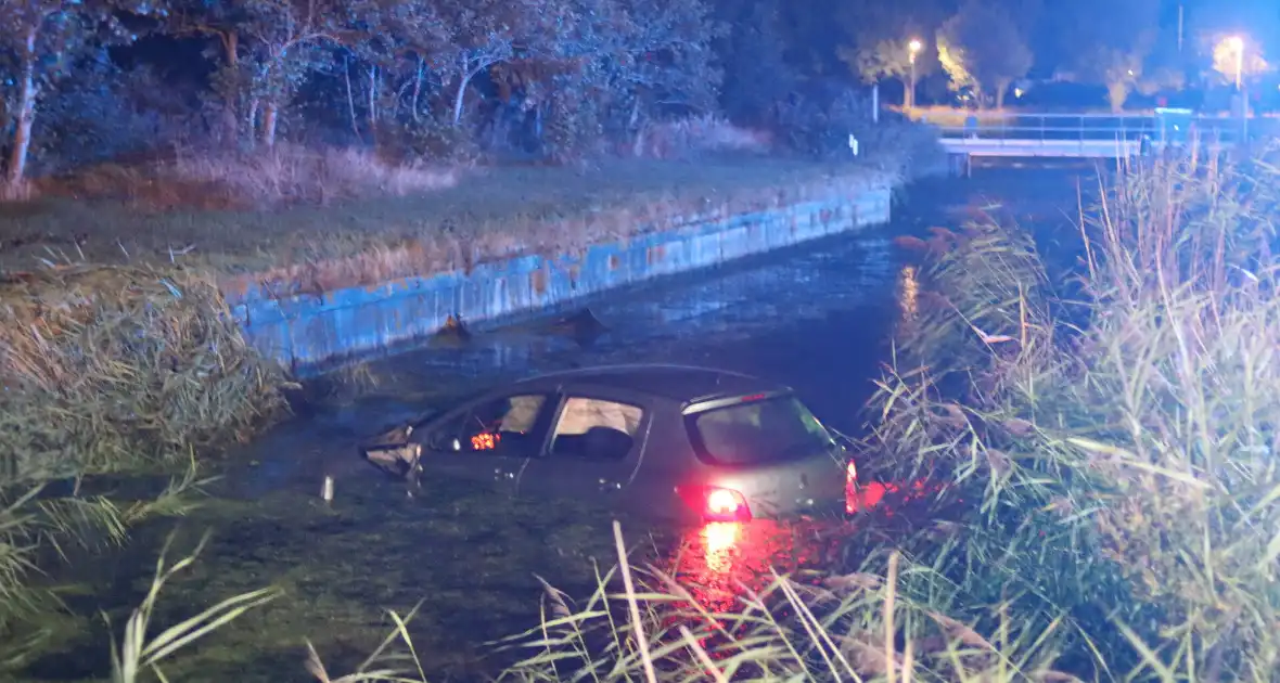 Twee gewonden bij auto te water