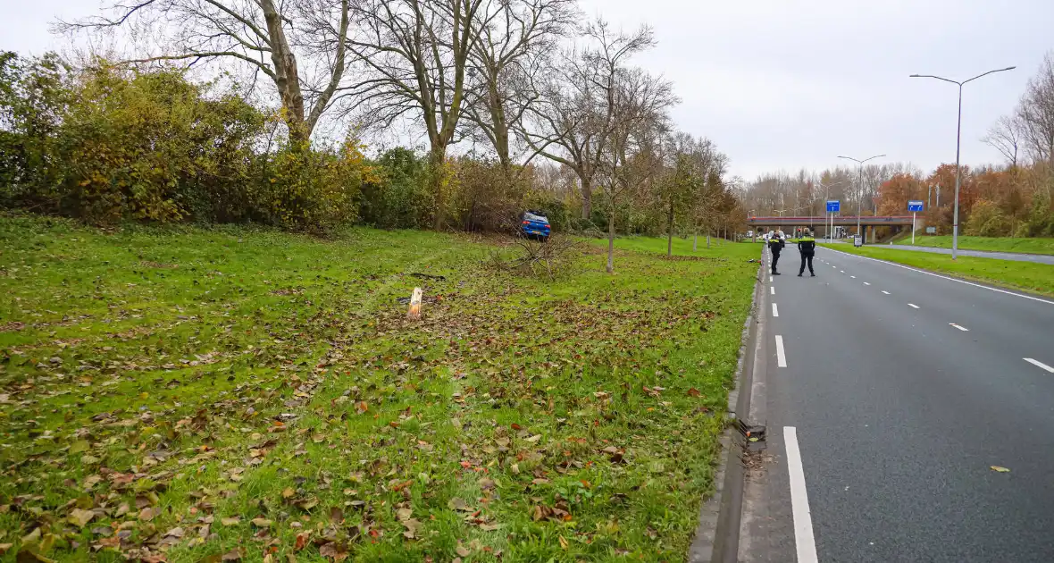 Automobilist raakt van weg en botst frontaal tegen boom