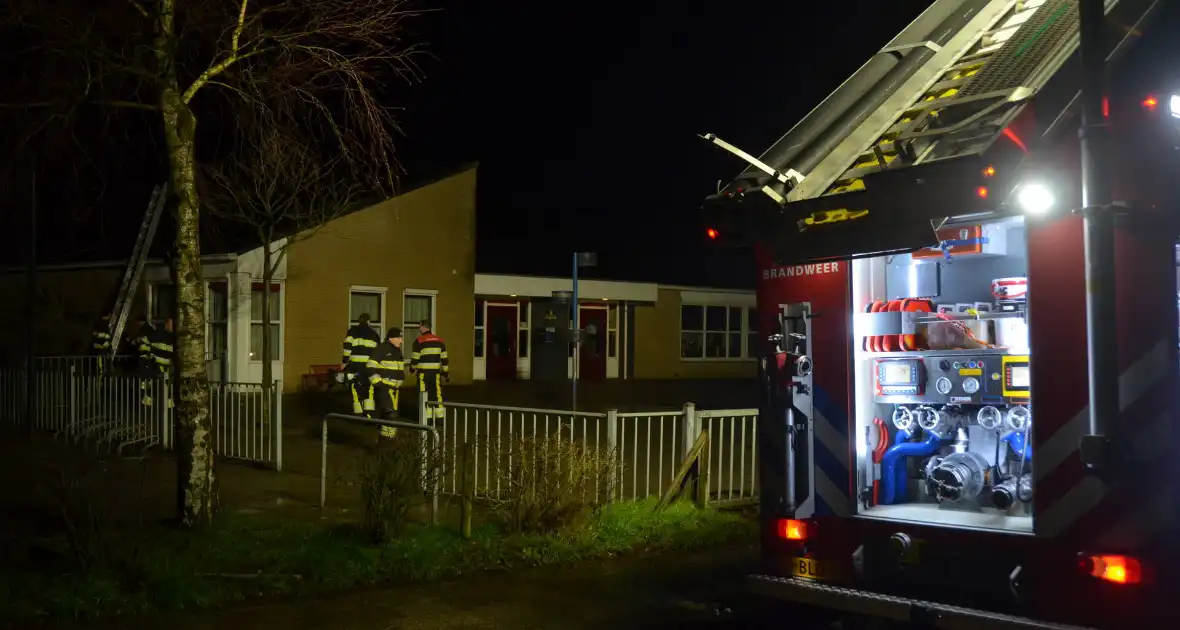 Mogelijk brand op dak van school