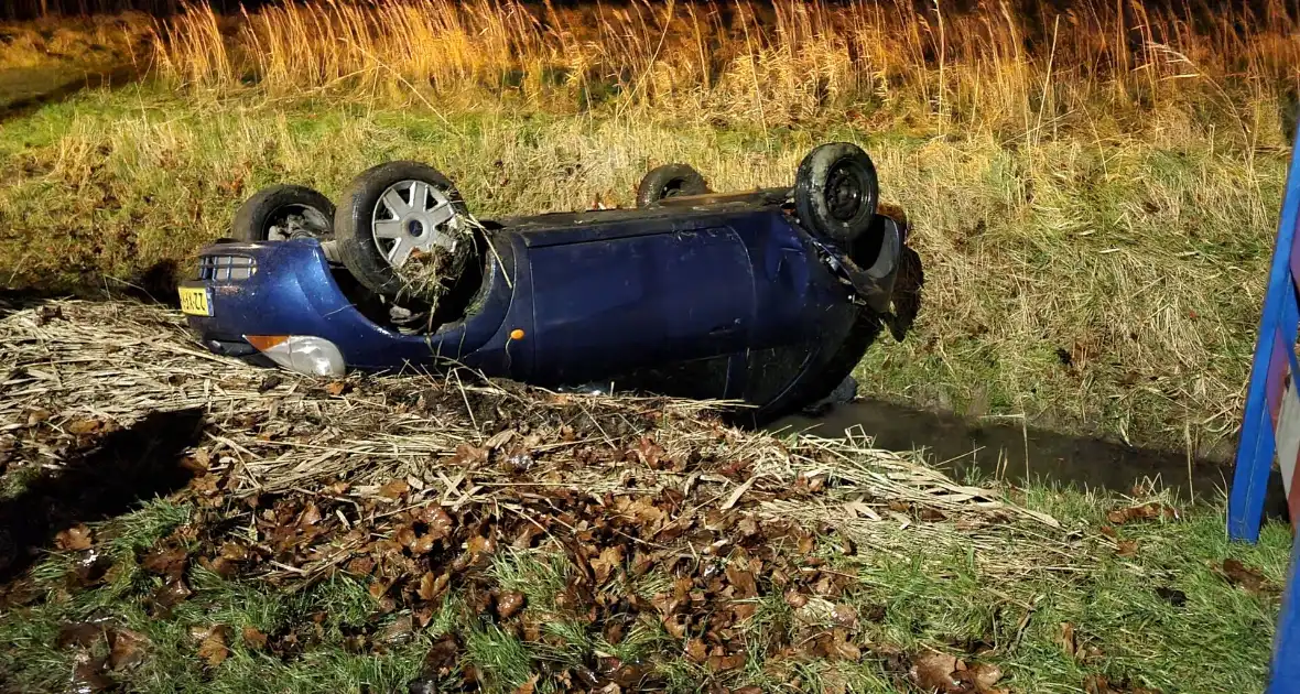 Dronken automobilist belandt in de sloot