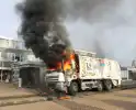 Cabine van vuilniswagen volledig uitgebrand