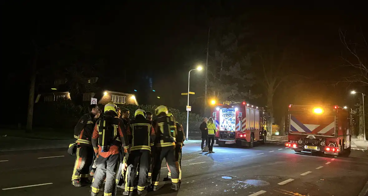 Brand in woning met rietendak