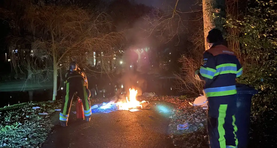 Container in brand gestoken