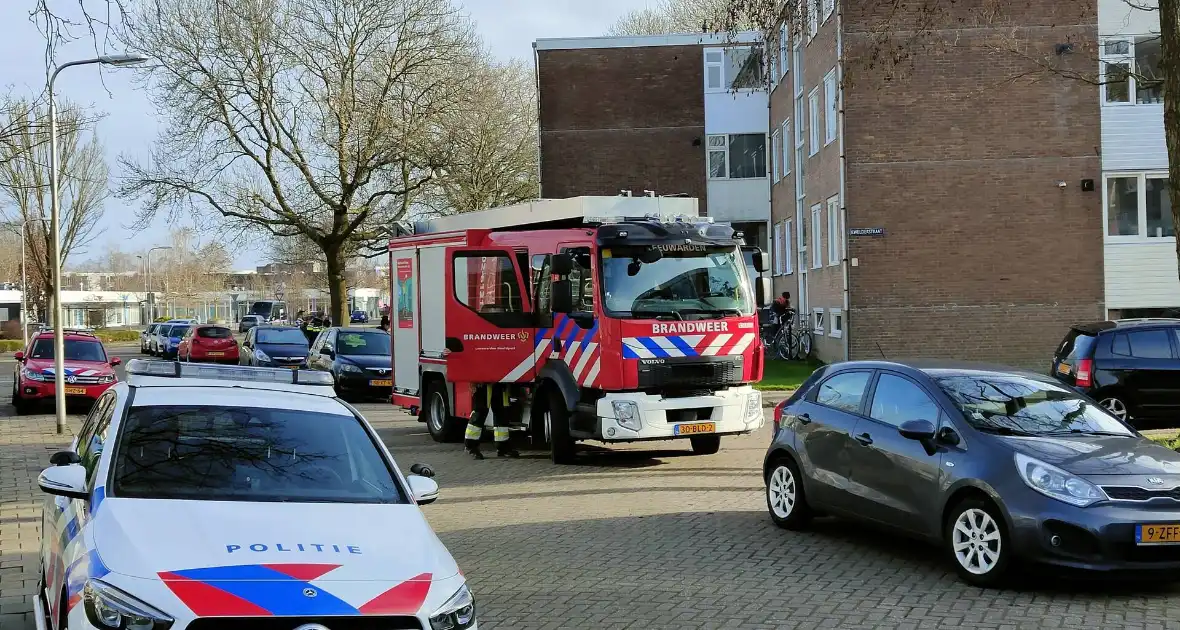 Gaslekkage bij meterkast van flatgebouw