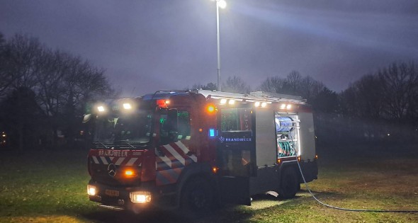 Brand in berg met bladeren - Afbeelding 2