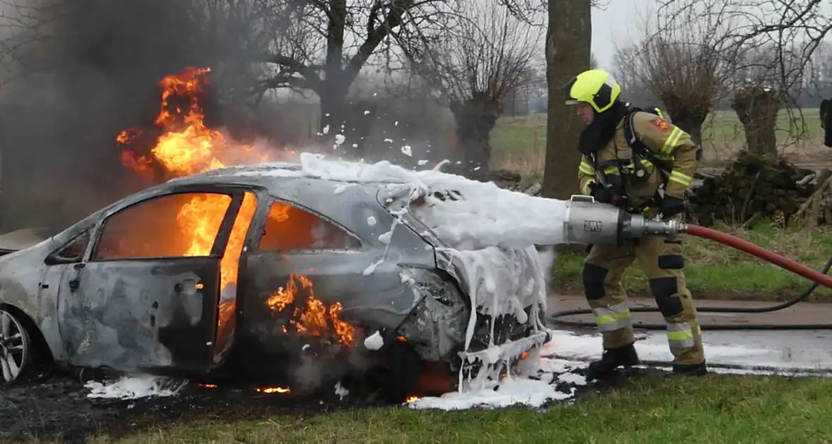 Auto vat vlam na frontale botsing tegen boom - Foto 12
