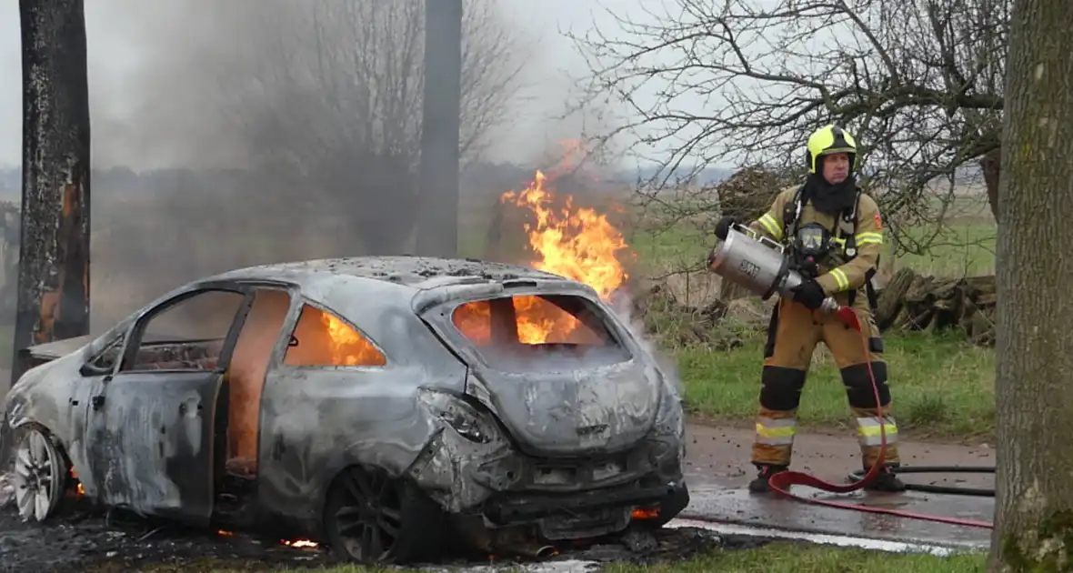 Auto vat vlam na frontale botsing tegen boom - Foto 14