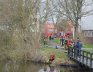 Meerkoet raakt verstrikt en wordt gered door brandweer