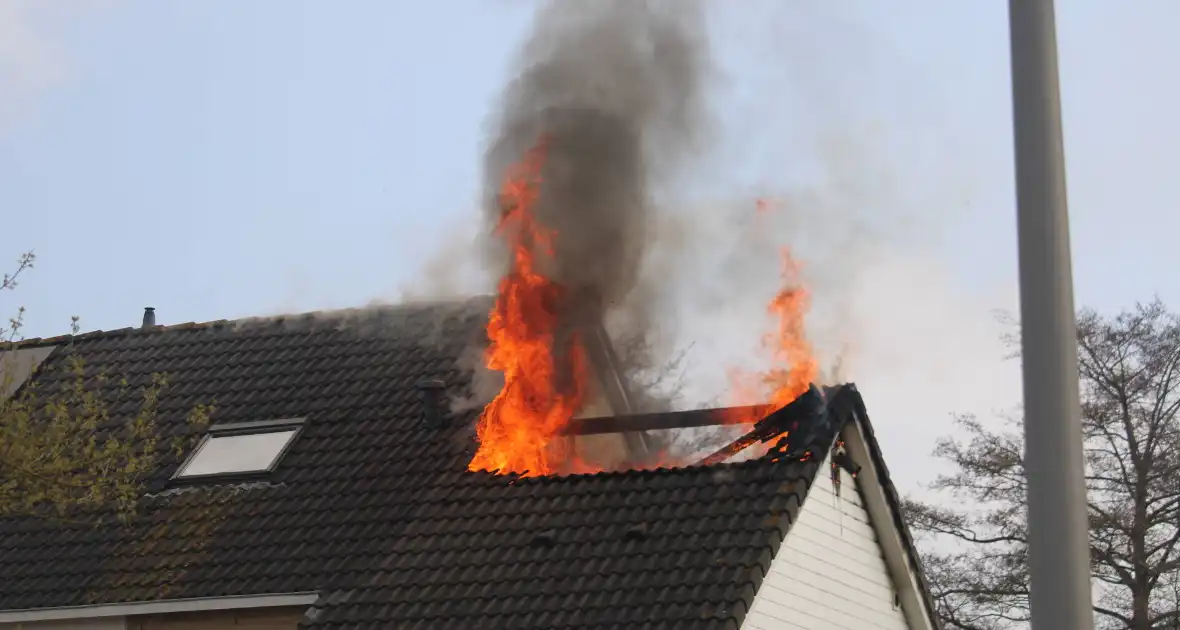 Uitslaande dakbrand bij woning