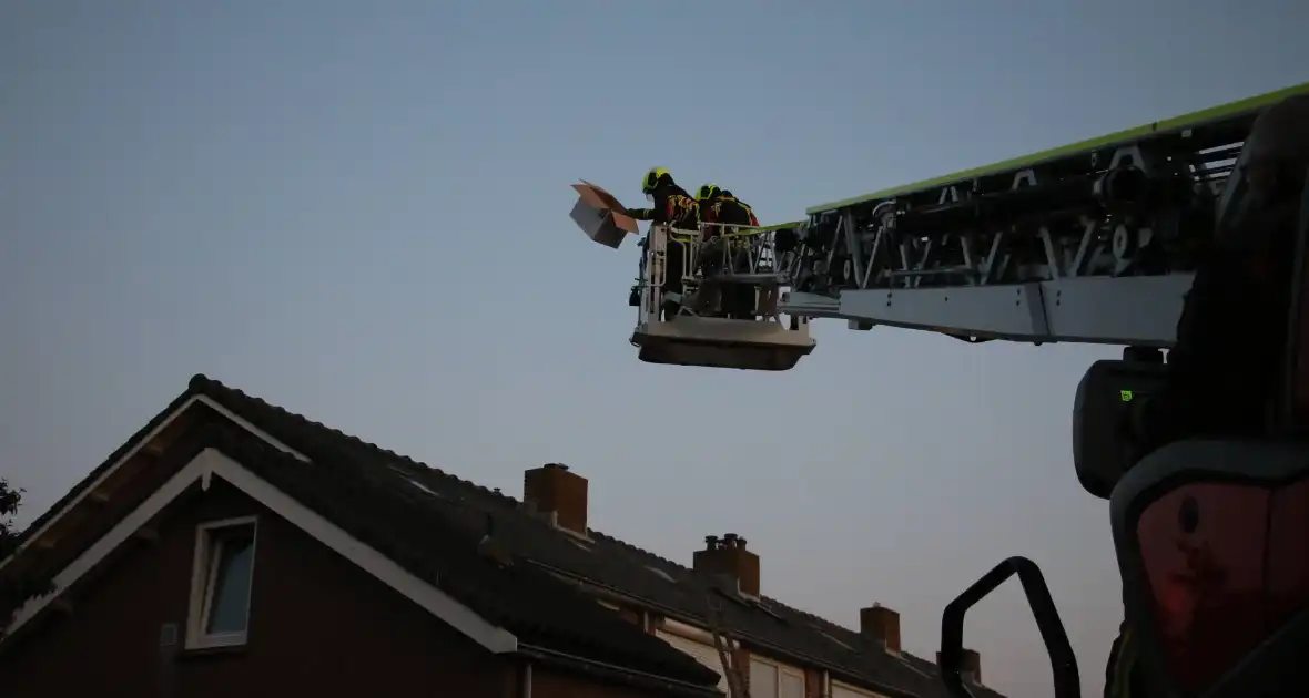 Brandweer ingezet voor gans op dak van schuur - Foto 6