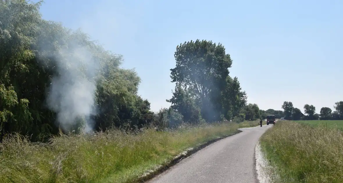 Brand in weiland berm en schuur