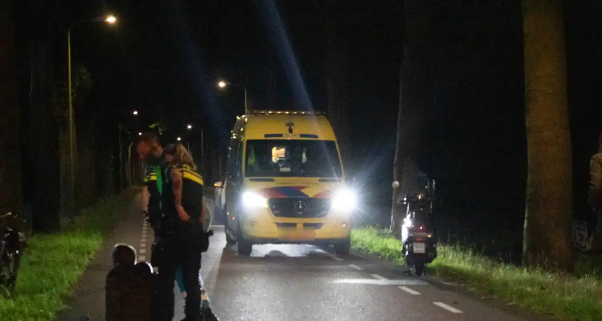 Scooter en fietser in botsing