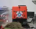 Brandende veegwagen geblust