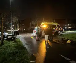 Bezorger en fietser in botsing op fietspad