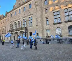 Pro Israel demonstratie voor stadhuis