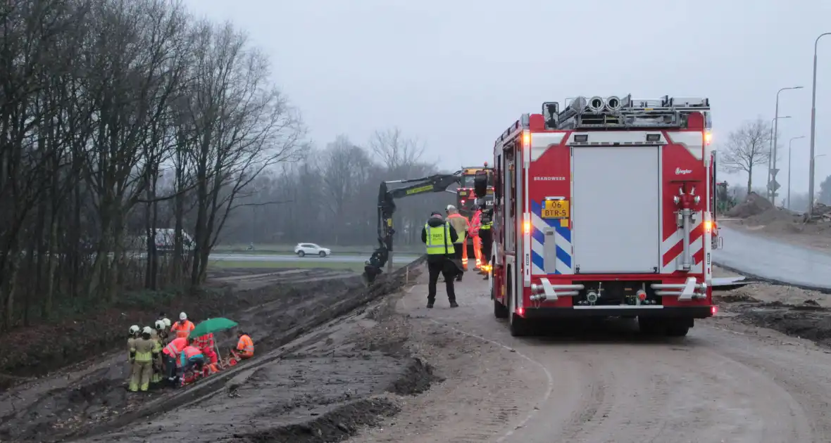 Persoon gevallen bij wegwerkzaamheden