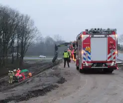 Persoon gevallen bij wegwerkzaamheden