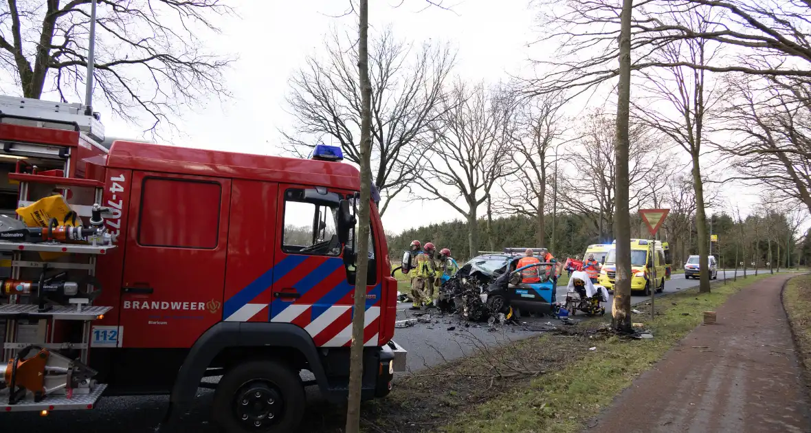 Bestuurder van bestelbus botst op boom - Foto 1