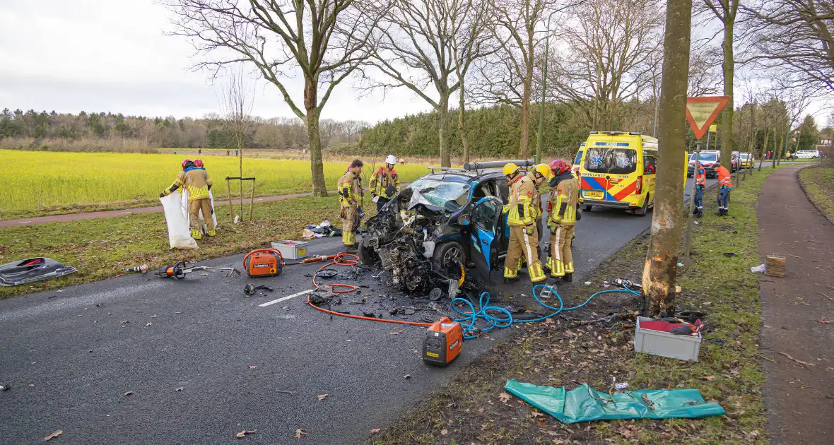 Bestuurder van bestelbus botst op boom - Foto 10