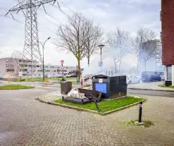 Opnieuw papiercontainer in brand