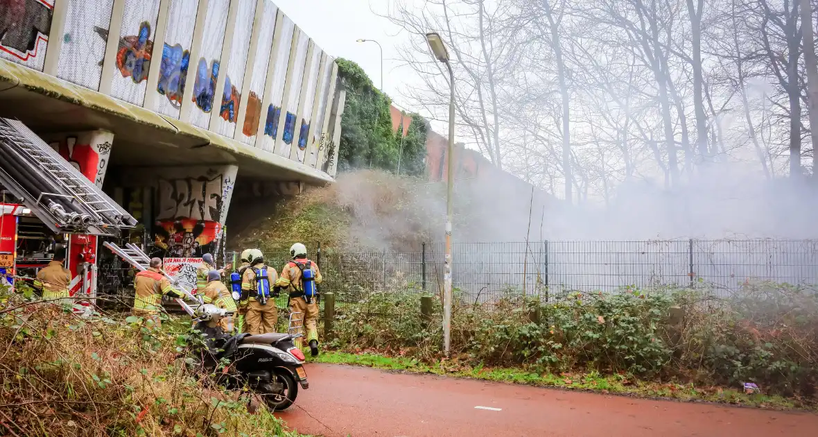 Schuur in volkstuin afgebrand