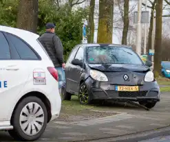 Automobilist rijdt op paal