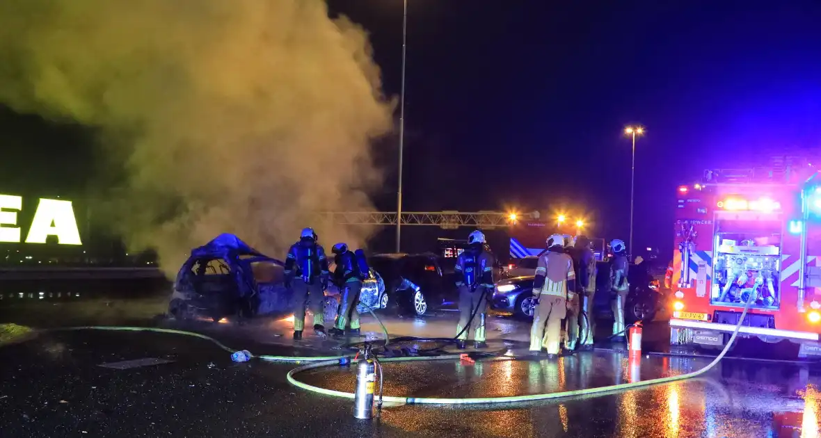 Brand na ernstig ongeval op snelweg