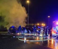 Brand na ernstig ongeval op snelweg