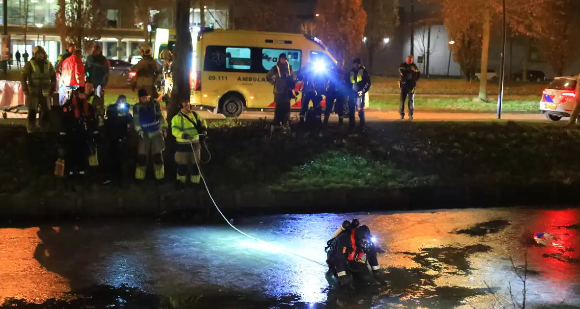 Duikers zoeken naar mogelijk persoon onder ijs - Foto 3