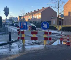 Straat afgezet vanwege waterleidingbreuk