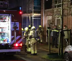 Gasheaters op bouwplaats vatten vlam door harde wind