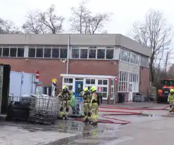 Brand in container bij milieustraat