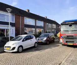 Gasleiding geraakt in woning