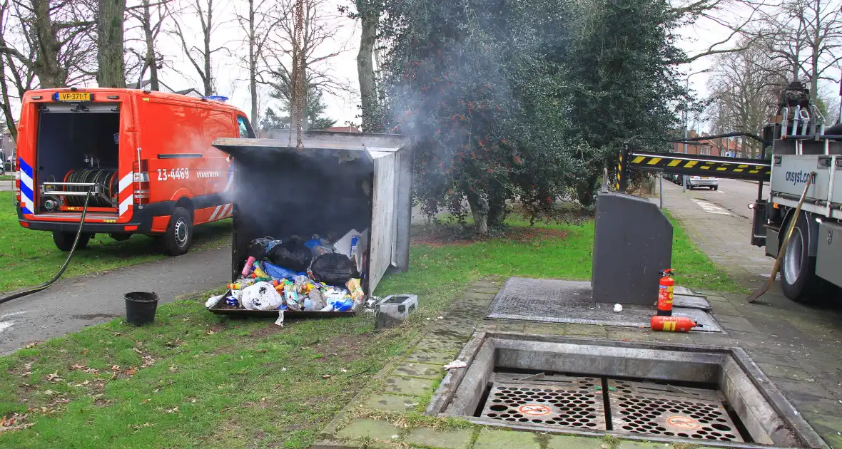 Brand ontstaan door laswerkzaamheden ondergrondse container - Foto 3