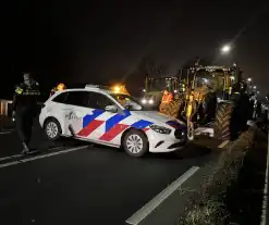 Boeren tegengehouden bij oprit snelweg tijdens protest