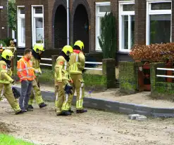 Gasleiding geraakt bij aanleg stoeprand