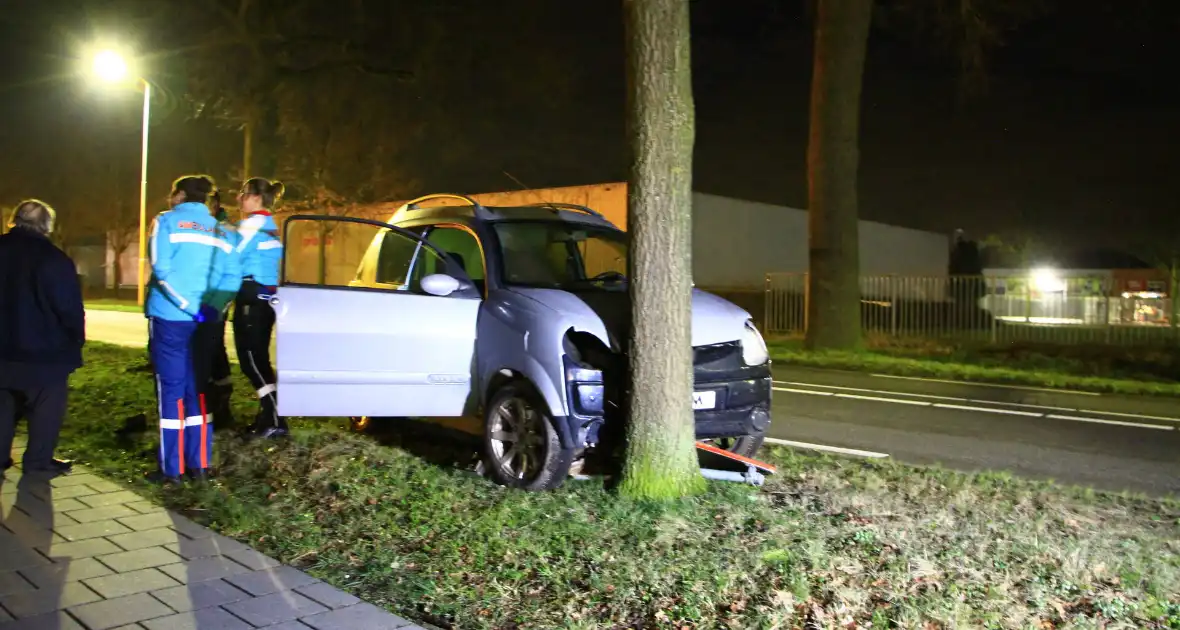 Brommobiel botst tegen verkeersbord en boom - Foto 4