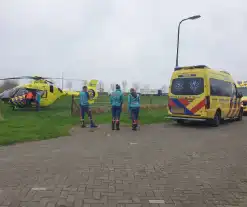 Traumahelikopter landt voor noodsituatie