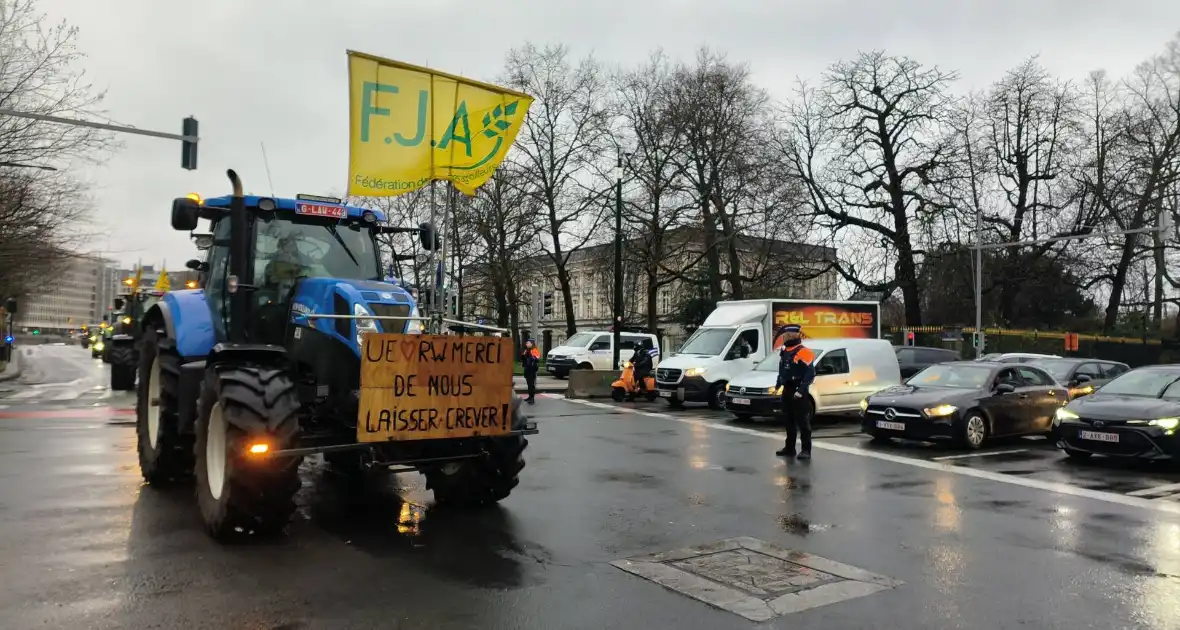 Boeren trekken richting euro parlement - Foto 13