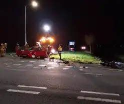 Brommerrijder gewond bij botsing met automobilist, traumahelikopter geland