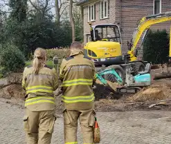 Gasleiding in tuin geraakt door graafwerkzaamheden