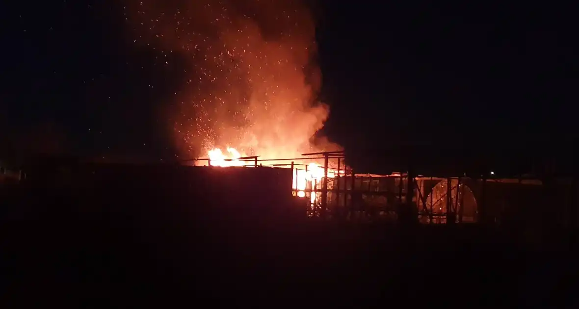 Uitslaande brand bij volkstuinencomplex