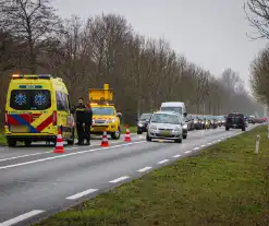 Flinke file door eenzijdig ongeval met motor