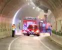 Brandweer onderzoekt mogelijke brand in graafmachine in tunnelbuis
