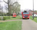 Duitse en Nederlandse brandweer blussen brand bij Voetbalvereniging