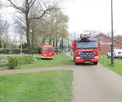 Duitse en Nederlandse brandweer blussen brand bij Voetbalvereniging