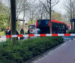 Lijnbus zwaar beschadigd door brand